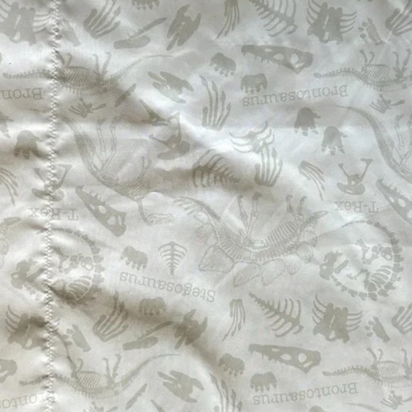 Mainstays Kids Dinosaur Twin Sheet Set Brontosaurus Stegosaurus White Gray - Picture 1 of 4